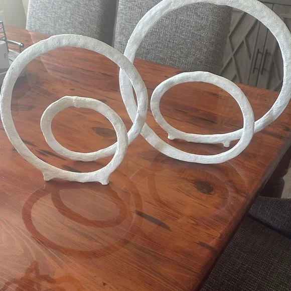 Pottery Barn Elisa Sculptures White set of 2 - Picture 4 of 7